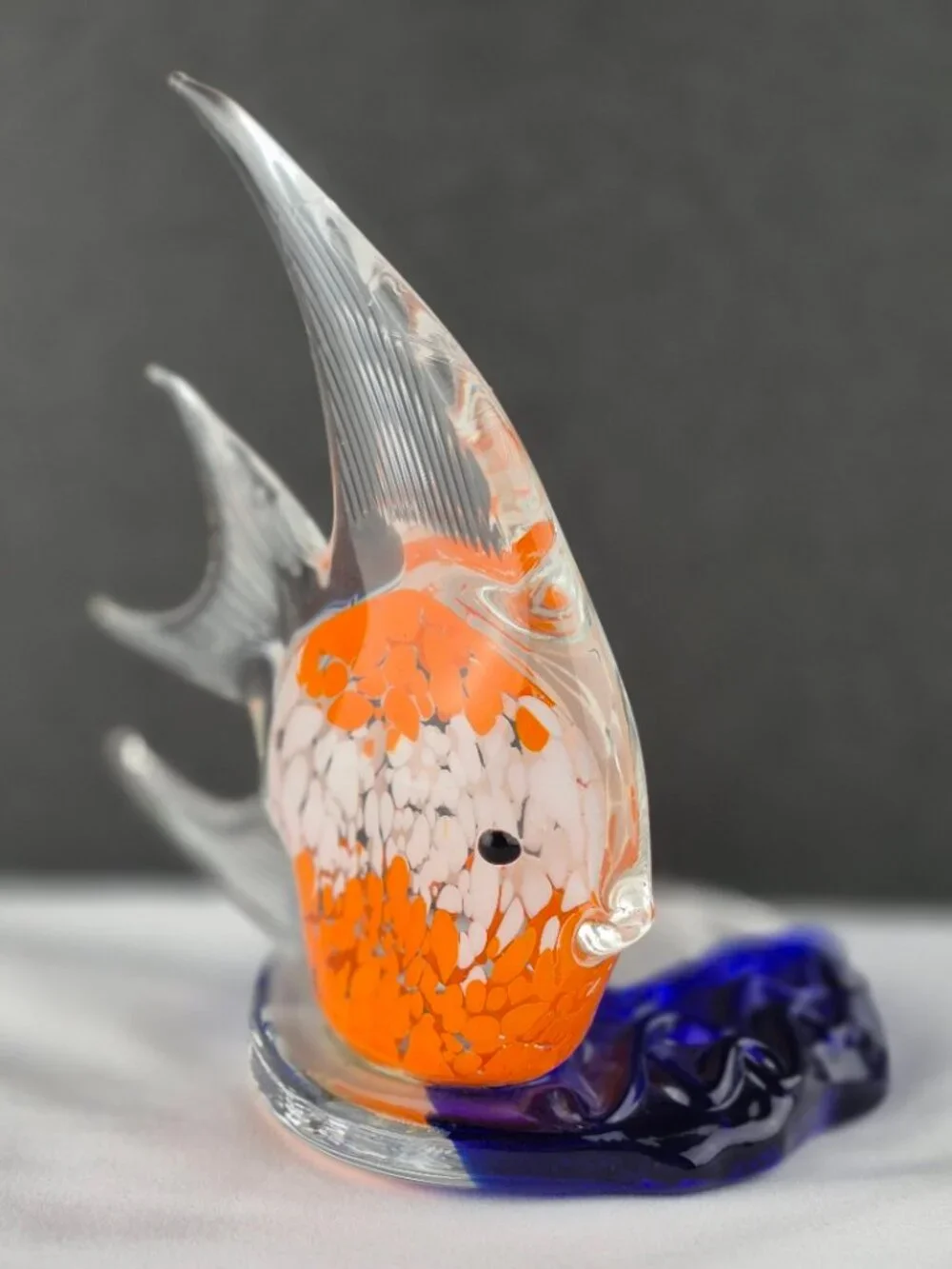 PartyLite Art Glass Tropical Angel Fish Tealight Candle Holder